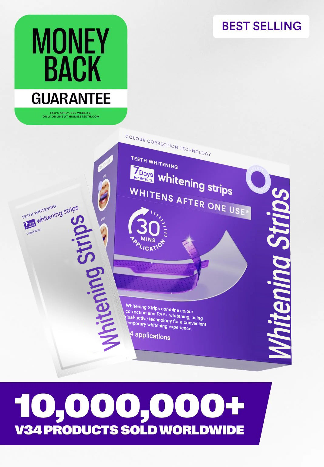 👨‍⚕️Purple Teeth Whitening Strips:Revolutionary Dissolving Diamond Series Technology with Hydroxyapatite 💎